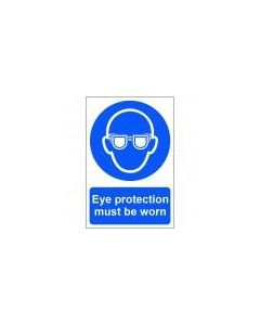 Self Adhesive Rigid Plastic Sign [Eye Protection Must Be Worn] 300mm x 200mm (0007)