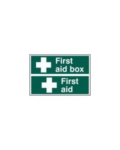 Self Adhesive Rigid Plastic Sign [First Aid Sign And First Aid Box] 300mm x 100mm (1553)