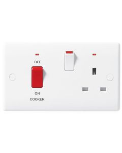 Nexus Double Pole Cooker Control Unit 13A Switched Socket With Indicator 45A (870-01)
