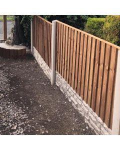 Tanalised Vertical Board Fence Panel 6ft Width x 6ft Height - Brown