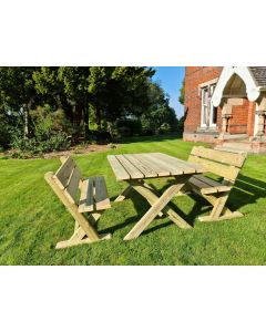 Ashcombe Table and Bench Set - Sits 4