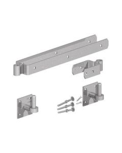 GateMate Double Strap Hinge Set With Hooks On Plates 600mm Galv (0316001)
