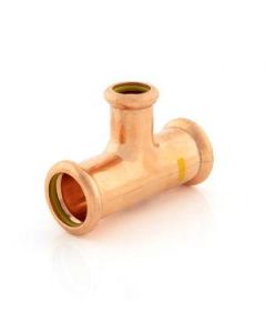 Copper Press-Fit Reducing Tee 22mm x 22mm x 15mm - Gas (PFT222215G)