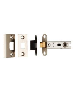 Tubular Mortice Latch 76mm Nickle Plated (Bolt Through Facility)