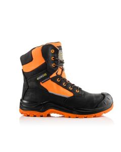 Buckler Hi-Vis Waterproof Safety Lace/Zip Boot Orange & Black Size 10 (BVIZ1ORBK)