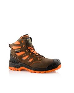 Buckler Hi-Vis Waterproof Safety Lace Ankle Boot Orange & Brown Size 10 (BVIZ2ORBR)