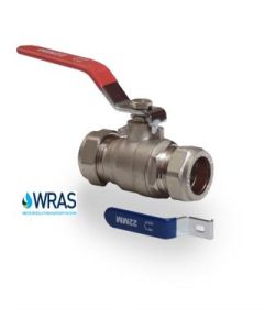 15mm Compression Lever Ball Valve Red/Blue Handle (RBH15)