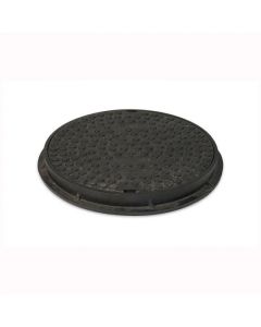 FloPlast Underground Round Sealed Plastic Screw Down Cover and Frame 300mm dia (A15 Rating) (D831)