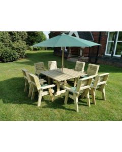 Ergo Square Table Set With 8 Chairs - Sits 8