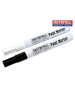 Faithfull Paint Marker Pen Twin Pack Black & White (FAIPMBLKWHI)