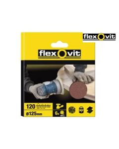 Flexovit Eccentric Sanding Disc 125mm Diameter Fine 120 Grit (FLV26392) - 6pc