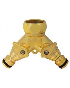 CK Brass Inter-Lock Two Way Threaded Tap Union With Valve (G7918)