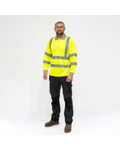 Timco Hi-Visibility Polo Shirt Long Sleeve Yellow M (HVLSPMED)