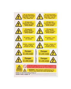 Industrial Signs Solar PV Array Label Sheets (IS8800SA) Per Sheet