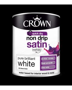 Crown Non Drip Satin 2.5ltr Brilliant White (5023100)