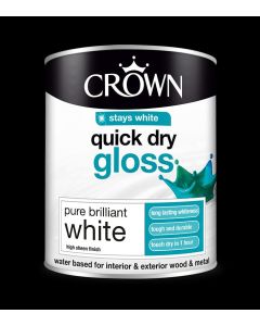 Crown Quick Dry Gloss 2.5ltr Brilliant White (5022130)