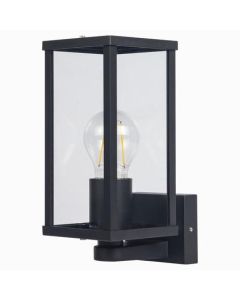 Luceco Exterior Decorative Wall Glass Lantern Top/Bottom Black (LEXDGLBB)