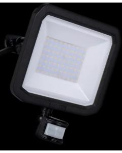 Luceco Castra Flood Light 200mm Black With PIR Sensor (LFSP50B130-05)