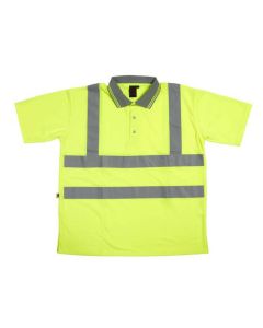 MMS Hi Vis Short Sleeve Polo Shirt Yellow Size M