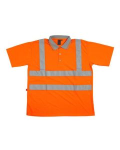 MMS Hi Vis Short Sleeve Polo Shirt Orange Size M