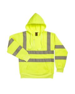 MMS Hi Vis Hooded Pull On Sweatshirt Yellow Size M