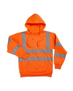 MMS Hi Vis Hooded Pull On Sweatshirt Orange Size L