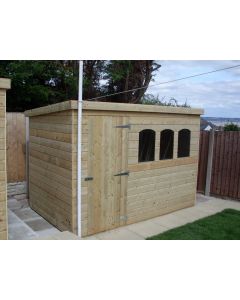 Pent C Style Tanalised Logroll Shed 10ft x 8ft