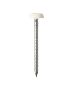 Timco Polymer Headed Nail 40mm White (PN40W) - approx 100 nails