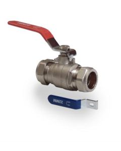 28mm Compression Lever Ball Valve Red/Blue Handle (RBH28)