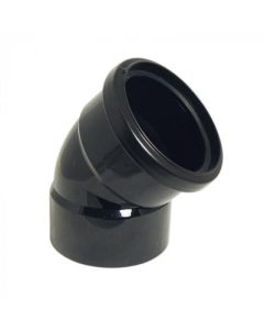 FloPlast 110mm Soil Offset Bend 45 Deg Ring Seal Top Solvent Bottom Black (SP440B)